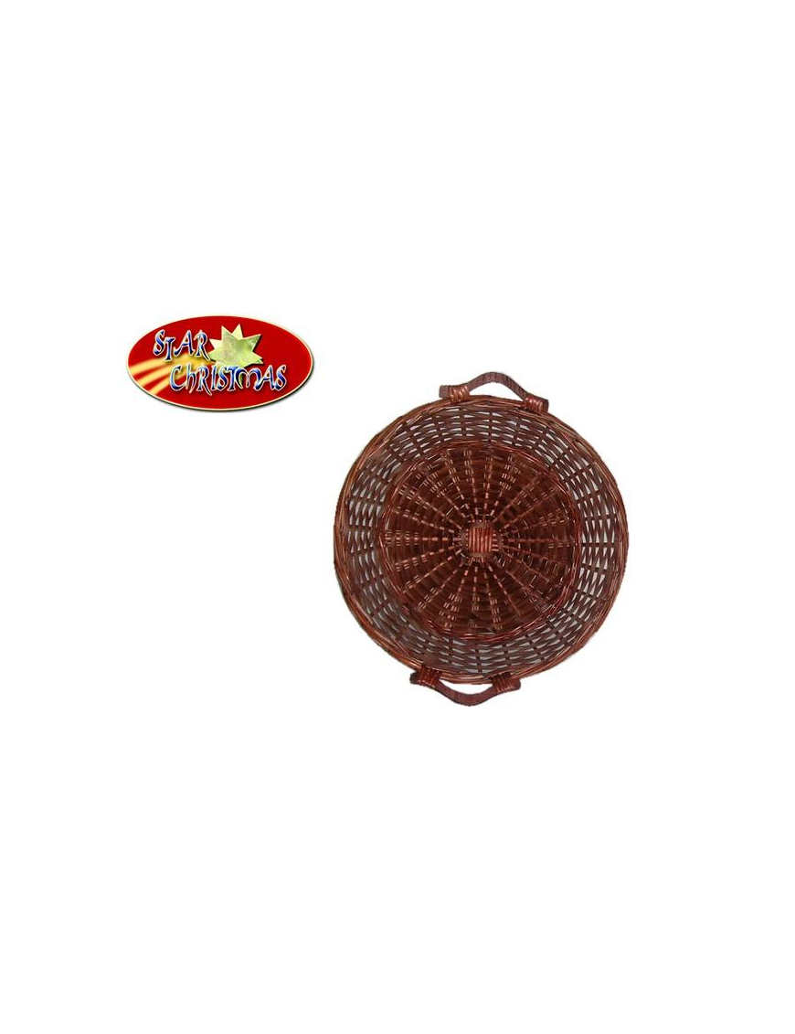 ROUND WICKER BASKET 52x13 CENTIMETERS WALNUT