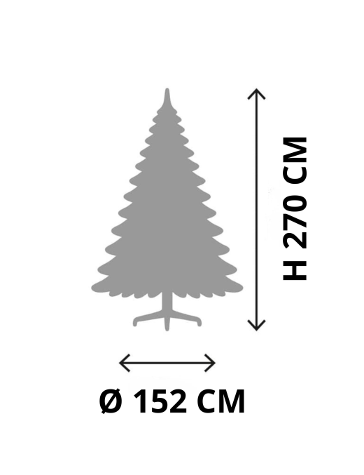 ALBERO BUCAREST 270cm CON 1627 RAMI diam. 152cm MONTAGGIO A GANCIO