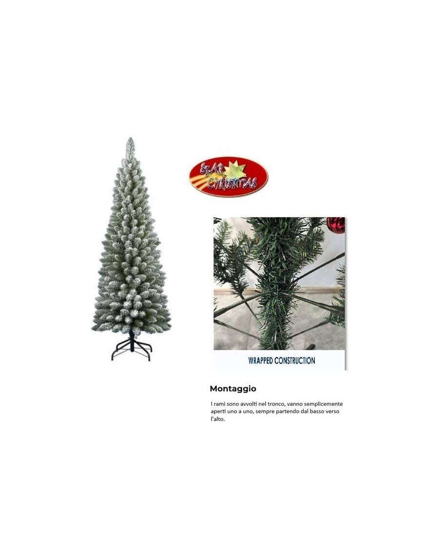 FLOCKED MINSK TREE 180cm 326 BRANCHES diam. 55cm PENCIL ASSEMBLY
