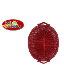 OVAL WICKER BASKET 40x30x10 CENTIMETERS RED