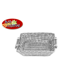 CESTO VIMINI RETTANGOLARE 36x27x10 CENTIMETRI BIANCO