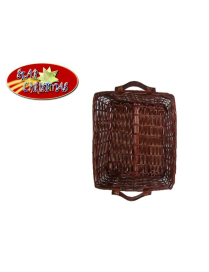 RECTANGULAR WICKER BASKET 36x27x10 CENTIMETERS WALNUT