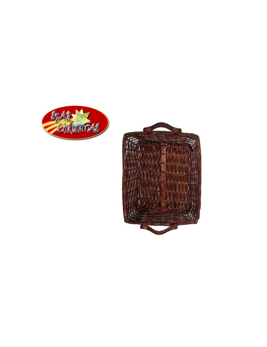 RECTANGULAR WICKER BASKET 36x27x10 CENTIMETERS WALNUT