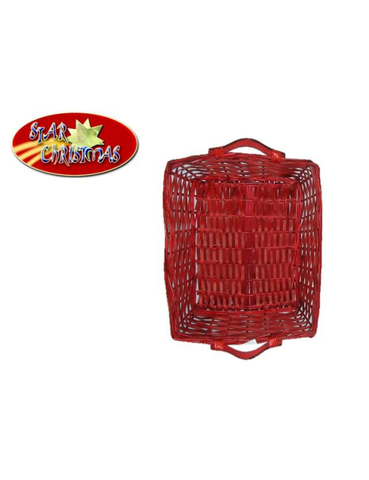 CESTO VIMINI RETTANGOLARE 36x27x10 CENTIMETRI ROSSO