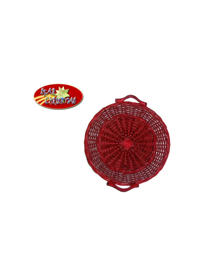 ROUND WICKER BASKET 33x10 CENTIMETERS RED