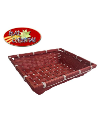 RECTANGULAR WICKER BASKET PACKAGES 38x30x9 CENTIMETERS RED