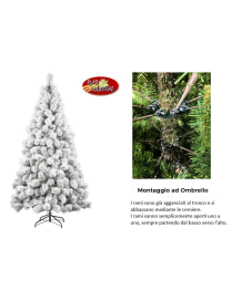 FLOCKED STRAND TREE 180cm 312 BRANCHES diam.93cm UMBRELLA MOUNTING
