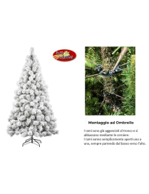 FLOCKED STRAND TREE 210cm 468 BRANCHES diam. 109cm UMBRELLA MOUNTING