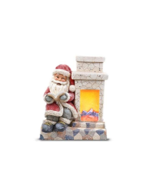 CERAMIC FIREPLACE WITH LIGHT WITH SANTA CLAUS 38cm