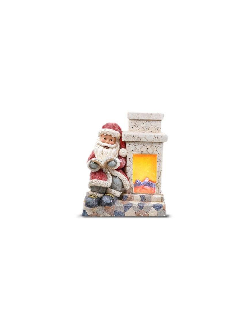 CERAMIC FIREPLACE WITH LIGHT WITH SANTA CLAUS 38cm