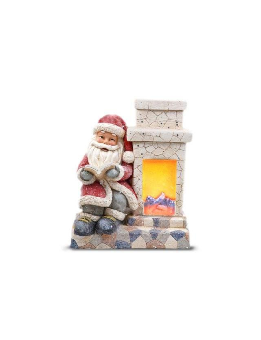CERAMIC FIREPLACE WITH LIGHT WITH SANTA CLAUS 38cm