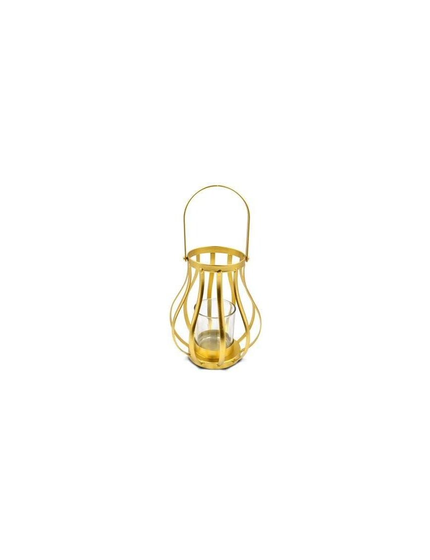 PORTACANDELA GOLD IN METALLO 19cm