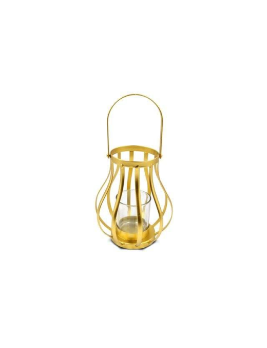 GOLD METAL CANDLE HOLDER 19cm