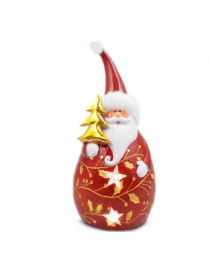 BABBO NATALE CON LUCE ROSSO IN RESINA 25cm