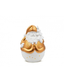 BABBO NATALE IN CERAMICA CON LUCE 14x18cm