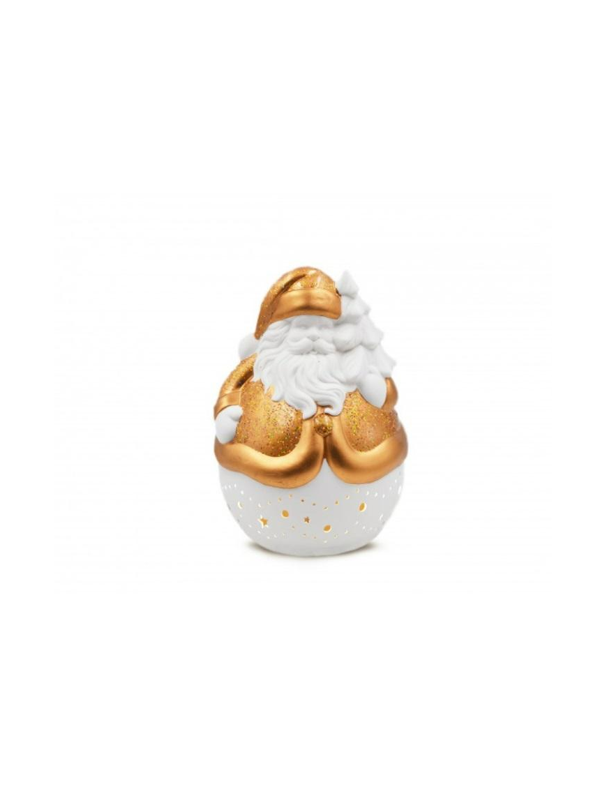 CERAMIC SANTA CLAUS WITH LIGHT 14x18cm