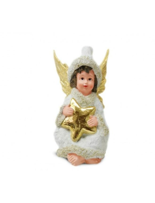 CERAMIC ANGEL WITH LIGHT 17cm