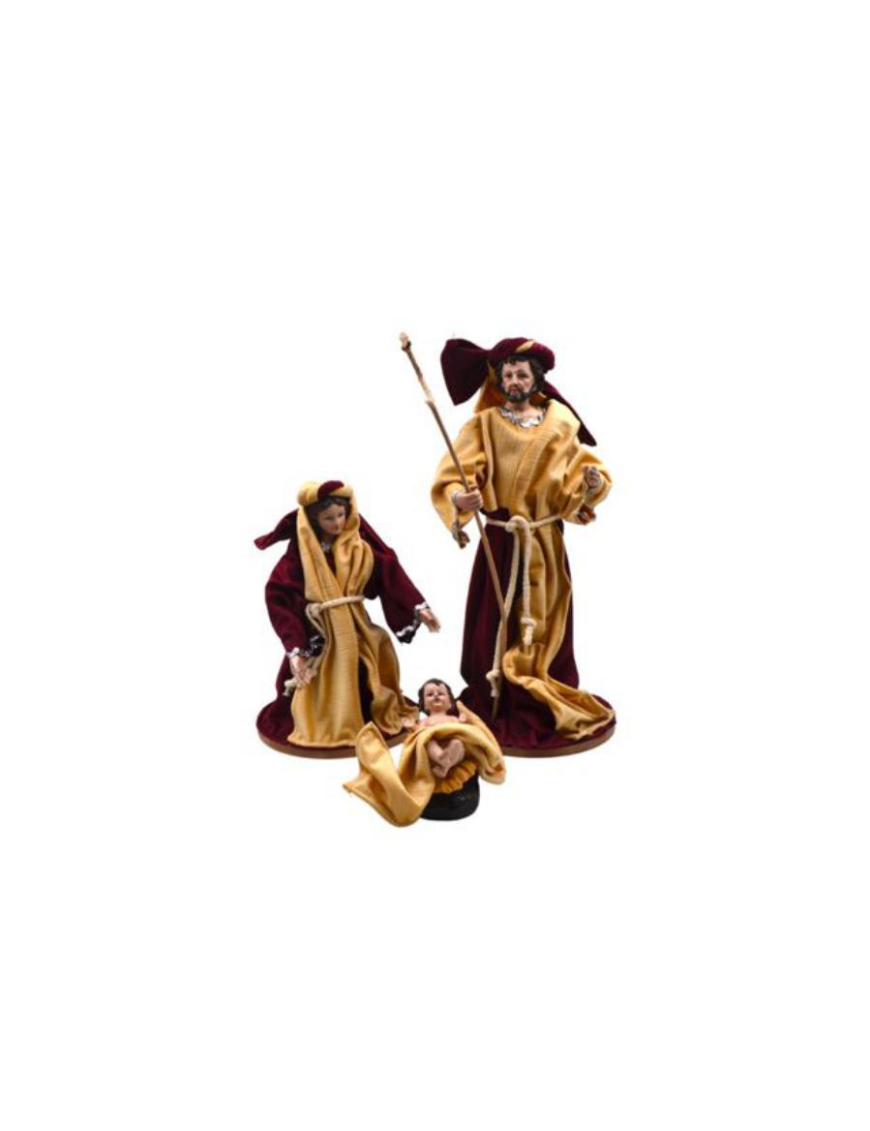 NATIVITY DRESSES BURGUNDY FABRIC 25x38cm