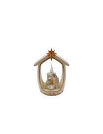 RESIN NATIVITY LINE WITH LIGHT 13x20cm