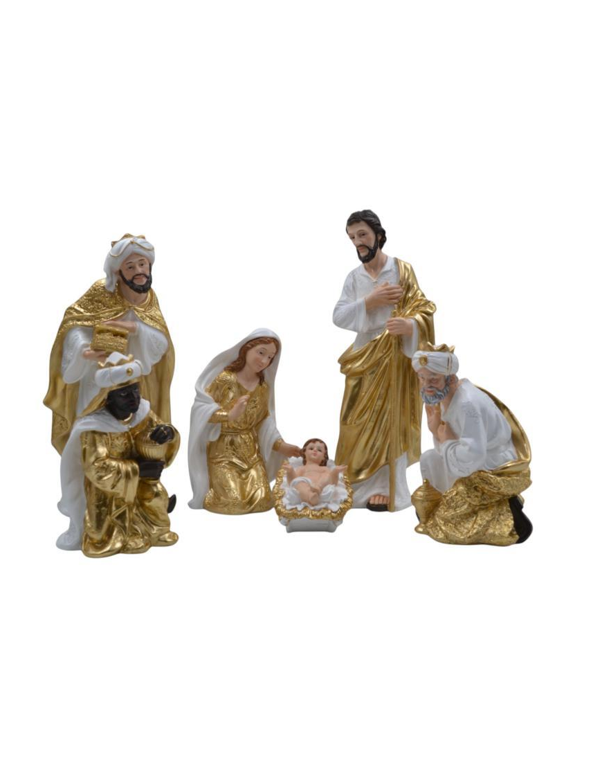 NATIVITY RESIN GOLD 32cm