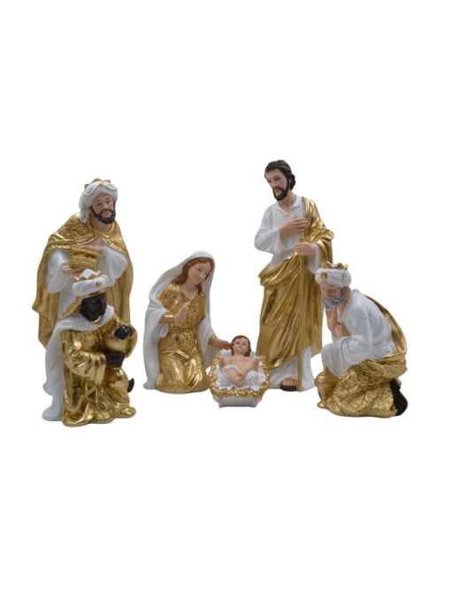 NATIVITY RESIN GOLD 32cm