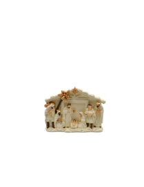 ECRU RESIN NATIVITY 22x15cm