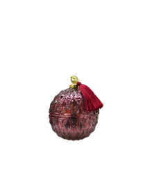 CANDELA IN SFERA ROSSA  8x11cm AR05