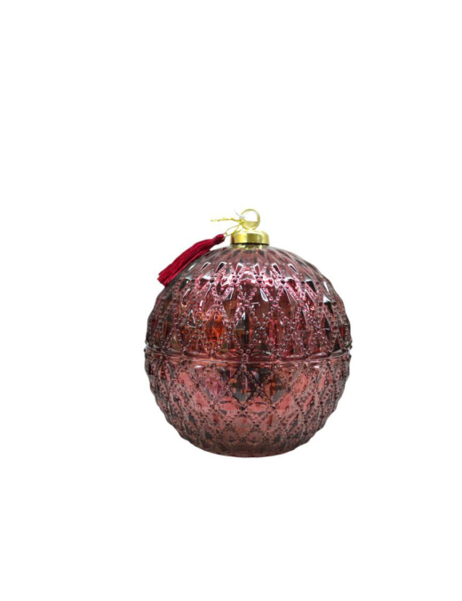 CANDELA IN SFERA ROSSA 13x16cm AR07