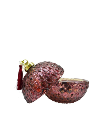 CANDELA IN SFERA ROSSA 11x13cm AR06