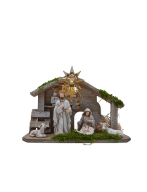 NATIVITA' CON CAPANNA 23x17cm C32