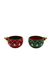 L.VERDE-ROSSO COPPETTA 14x8cm F463