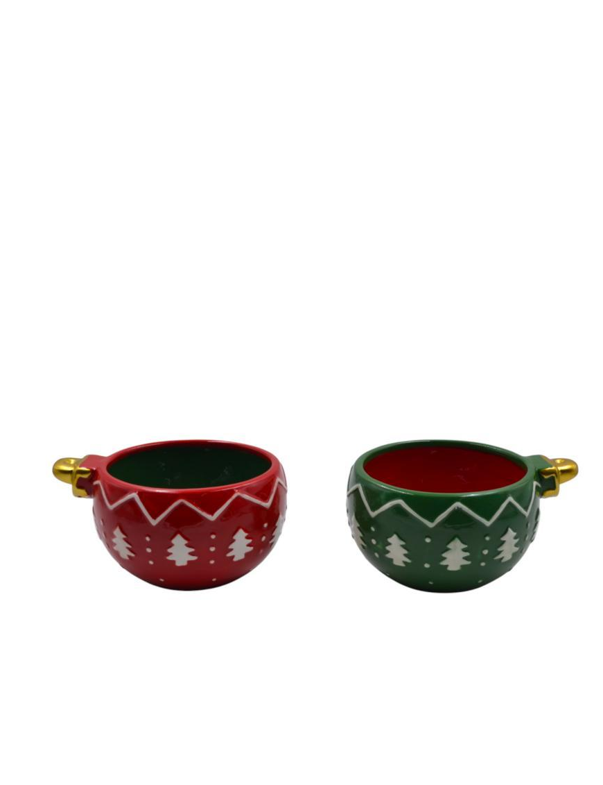L.VERDE-ROSSO COPPETTA 14x8cm F463