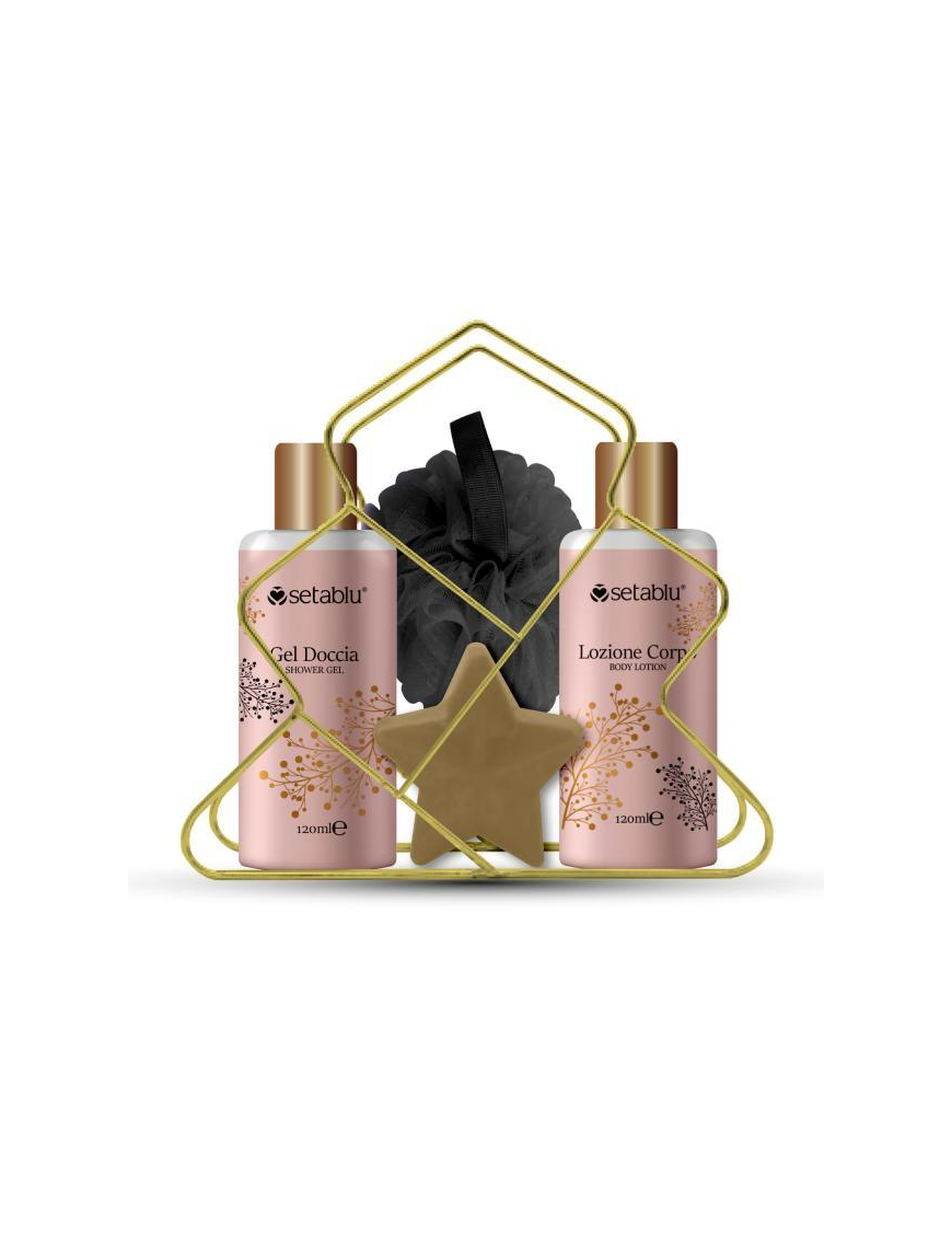 SET REGALO 4pezzi  ALBERO NATALE CONFEZIONE METALLO