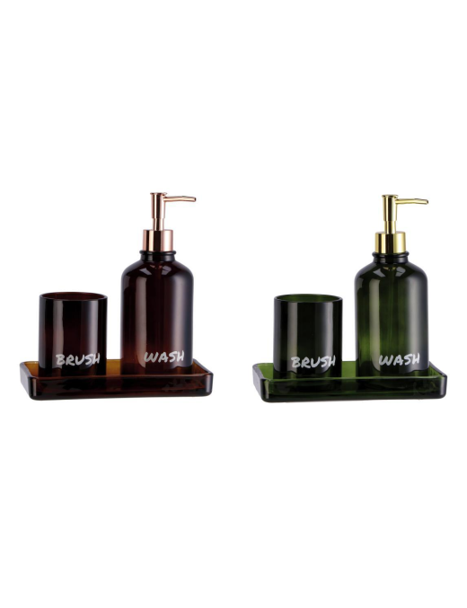 L.BAGNO VETRO SET 2pz+VASSOIO 125627