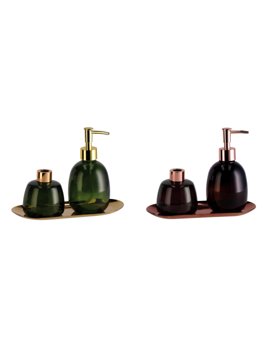 L.BAGNO VETRO SET 2pz+VASSOIO 125628