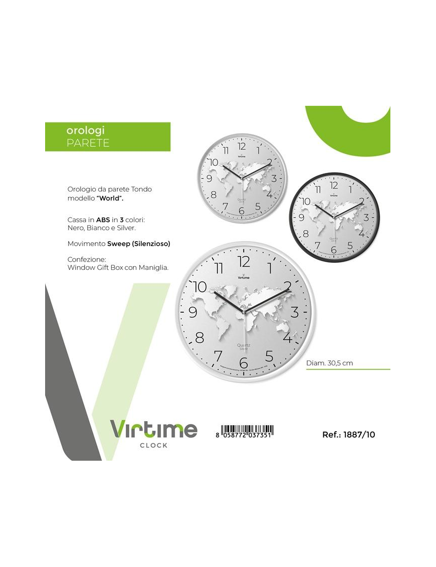 OROLOGIO PARETE ABS d.30cm 1887/10