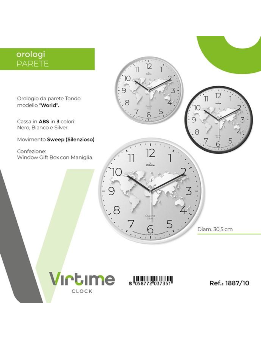 OROLOGIO PARETE ABS d.30cm 1887/10