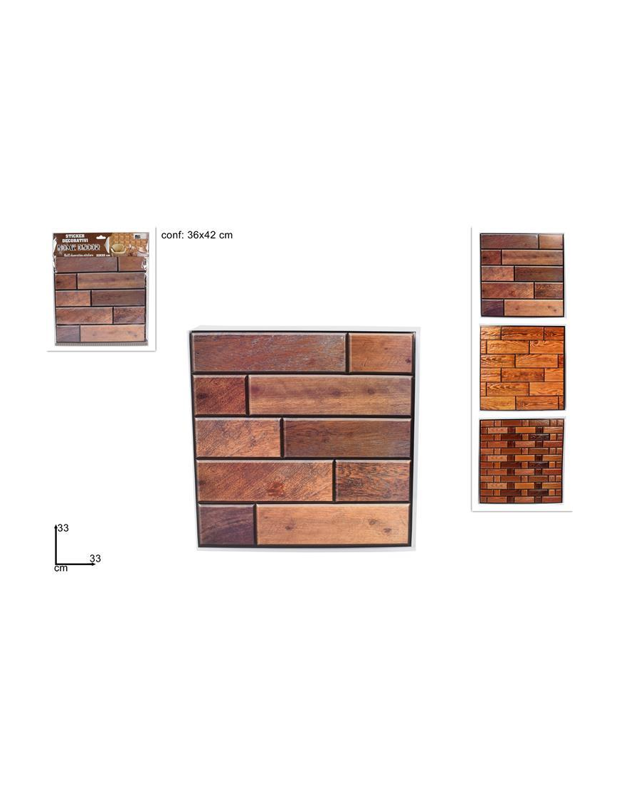 STICKER 33x33 CENTIMETRI EFFETTO MOSAICO-LEGNO