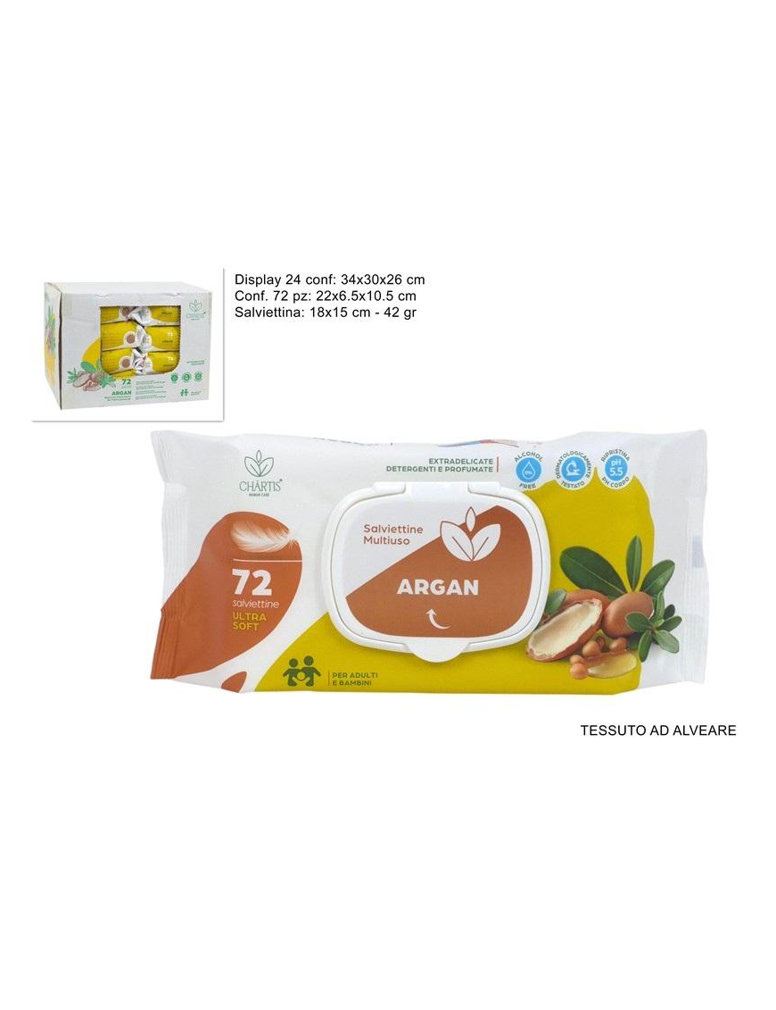 SALVIETTINE DETERGENTI 72 PEZZI BABY ARGAN