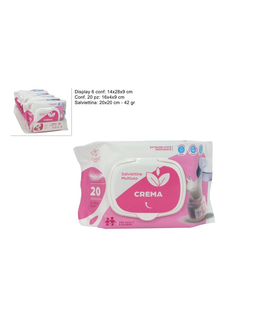 SALVIETTINE DETERGENTI 20pezzi CREMA