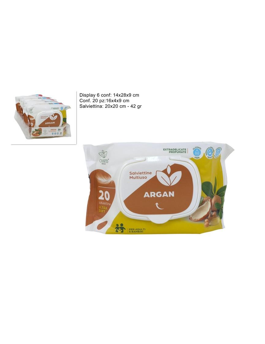 CLEANING WIPES 20 pieces ARGAN