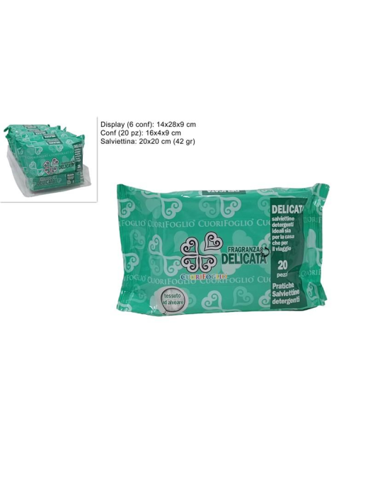 SALVIETTINE DETERGENTI 20pezzi DELICATE PER UOMO